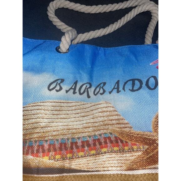 BARBADOS Daily Beach Bag Big Women's TOTE Zip Closure GIFT Rope Handles - Picture 2 of 9